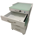 MUEBLE RODANTE CON DOBLE CAJONERA TAPA CRISTAL - MODELO ATENEA