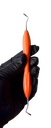 ESPÁTULA PARA COMPOSITE DE MANGO SILICONADO NARANJA