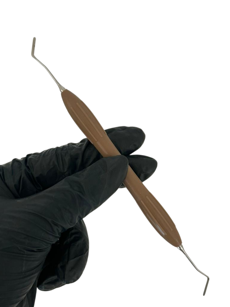 ESPÁTULA PARA COMPOSITE DE MANGO SILICONADO MARRÓN