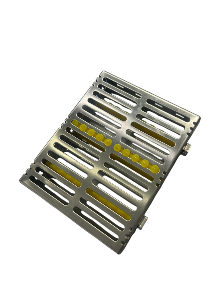 CASETE METALICO PORTAINSTRUMENTOS 10PCS. AMARILLO