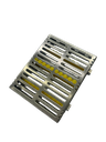 CASETTE METALICO PORTAINSTRUMENTOS 10PCS. AMARILLO