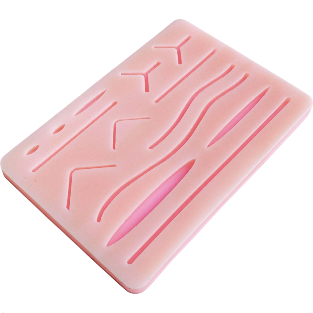 PLANCHA PARA PRACTICA DE SUTURA FORMA DE INCISIONES