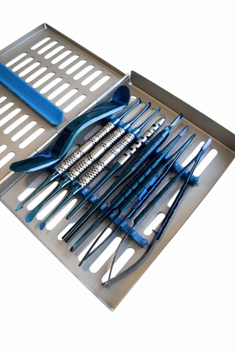 [K0001] CAJA DE MICROCIRUGIA PERIODONTAL CON CASETTE METÁLICO AZUL