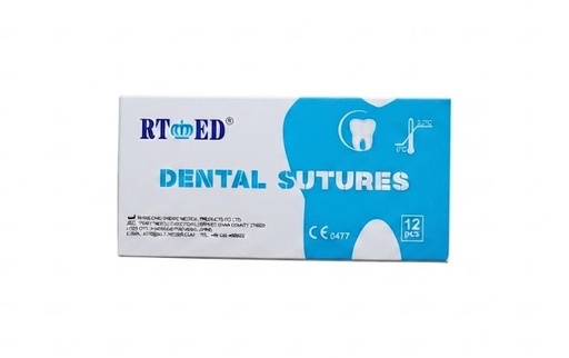 [SUT0002x12] KIT DE SUTURA DE SEDA 4/0.75cm LONGITUD- AGUJA 3/8 DE CÍRCULO Y 19mm LARGO x 12 Uds