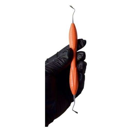 [C0208] ESPÁTULA PARA COMPOSITE DE MANGO SILICONADO NARANJA