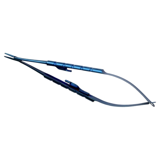 [C0191] PINZA PORTA AGUJAS CASTROVIEJO AZUL