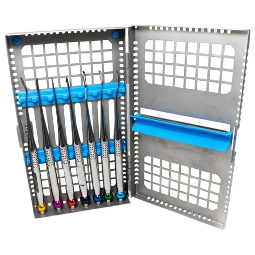 [C0074] KIT DE 7 PERIOTOMOS CON CASETTE METALICO
