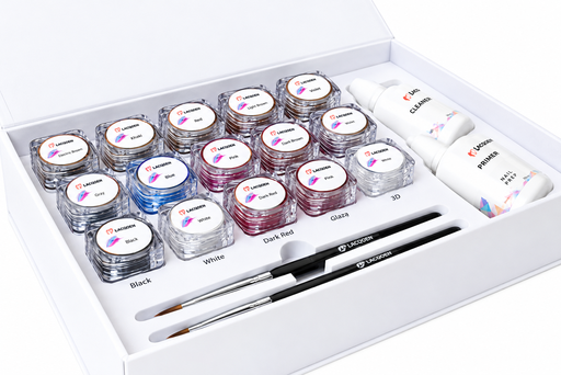 [0909150] KIT DE TINTES COMPLETO (15 PASTAS + 2 LIQUIDOS + 2 PINCELES DE PORCELANA)